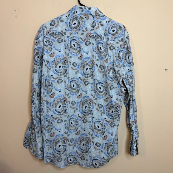 Tallia men's long-sleeve dress shirt multi-colored circular print size large - Picture 4 of 5
